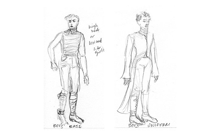 Hand Drawn Boys Costumes Sketches